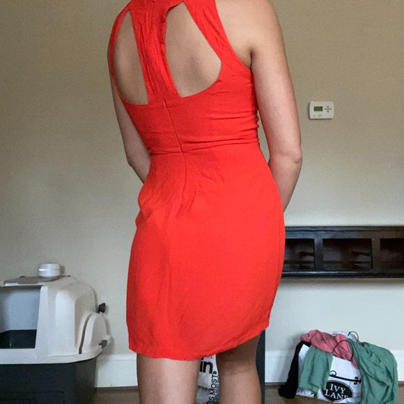 Red Dress with Cut-Outs - Picture 2 of 4